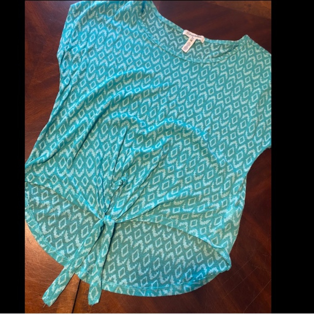 Aeropostale Turquoise Diamond Print Blouse